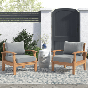 Joss Teak Outdoor Lounge Chair (Set of 2)