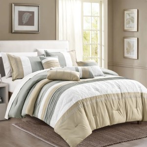 Lattitude 7 Pieces Embroidered Comforter Set Modern