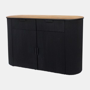 Wood, 47" Ridged Console, Black