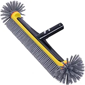 POOLAZA Pool Brush Head with Round Ends, Heavy Duty Pool Brushes for Cleaning Pool Walls